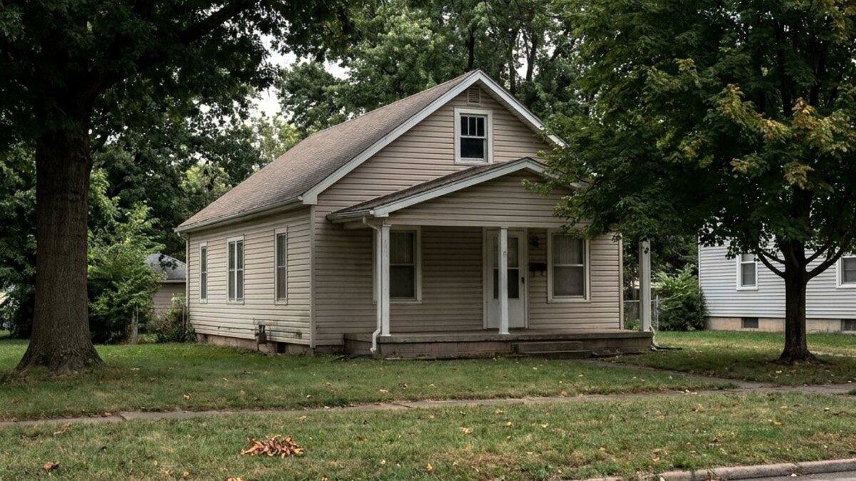 Small older bungalow-style Columbia Missouri home, representative modest housing stock