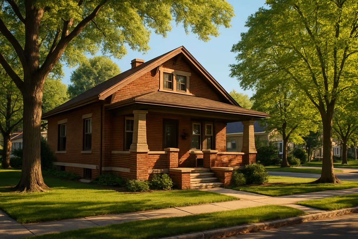 Oshkosh WI brick bungalow neighborhood near Lake Winnebago — Sell Your House Fast for Cash