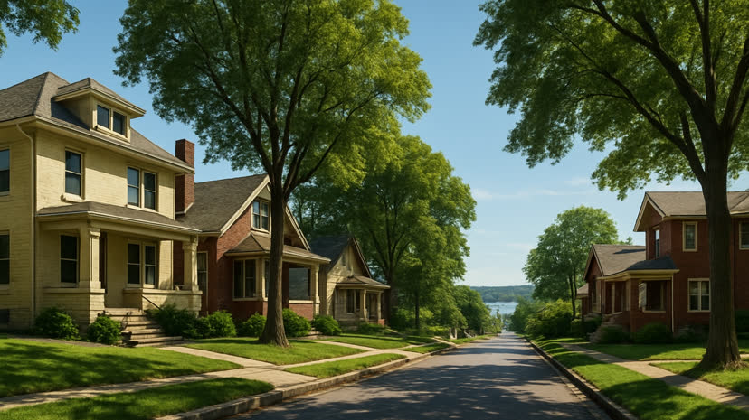 Peoria, Illinois homes in an established neighborhood