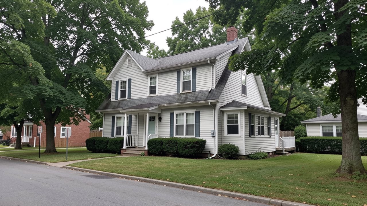 Modest small multifamily style Pioneer Valley residential house near Amherst