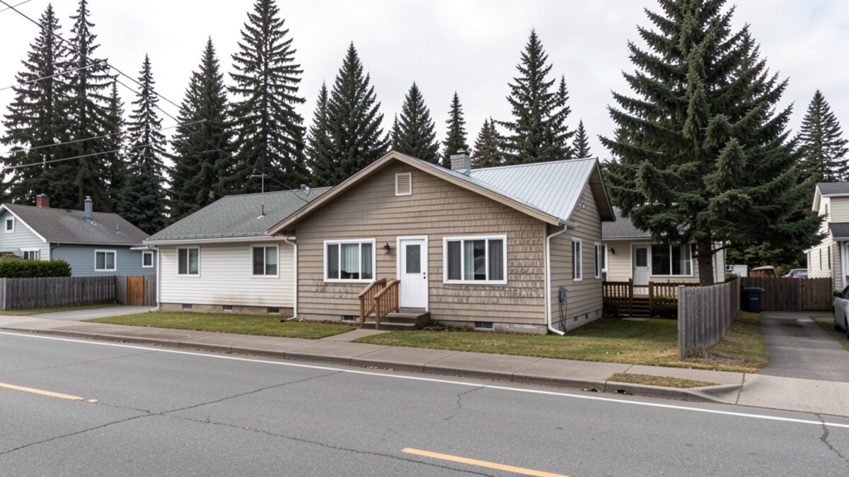 Anchorage Alaska older duplex or small rental property in a modest residential neighborhood