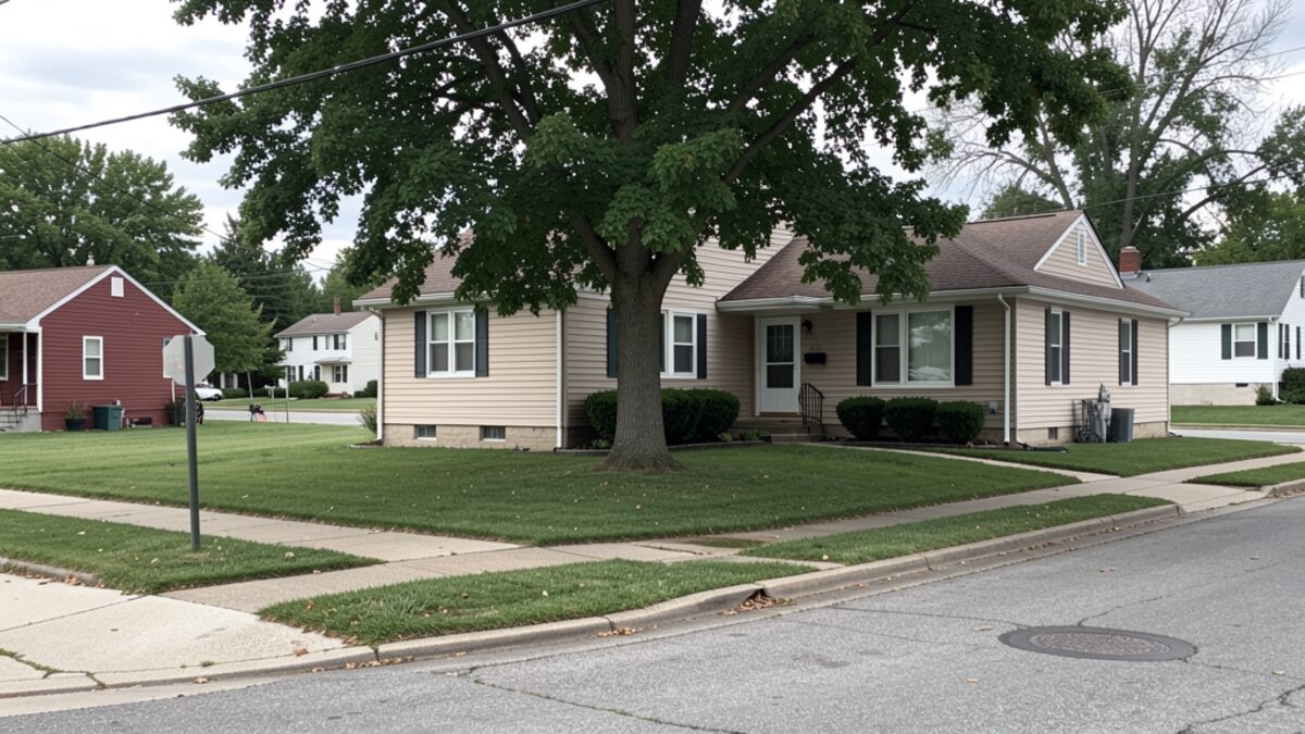 Small Auburn IN rental or multifamily residential street