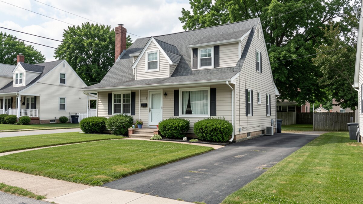 Auburn New York modest Central New York house with compact lawn and driveway