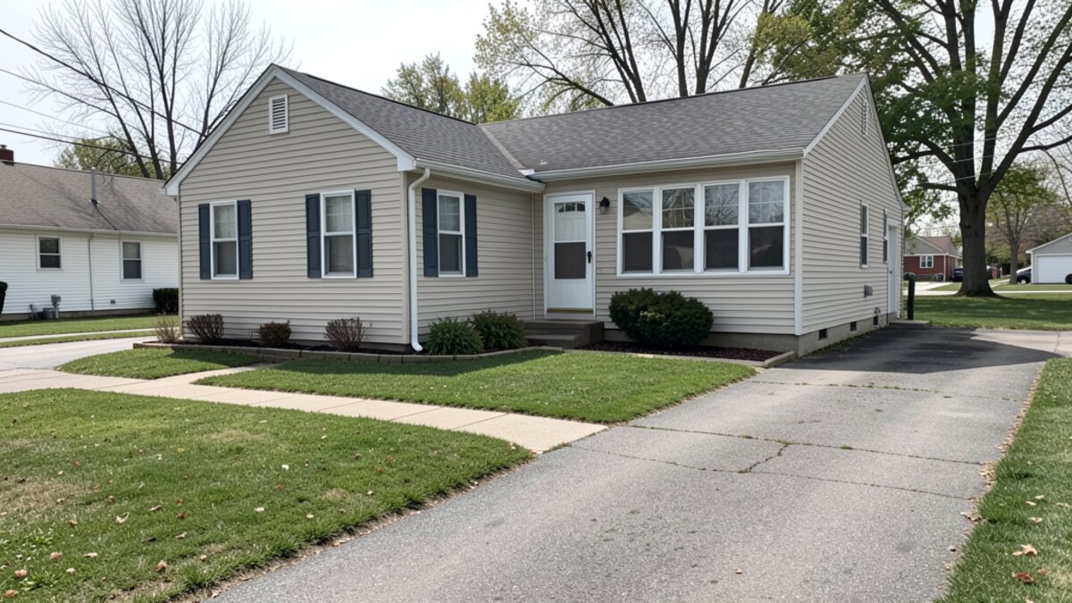 older small rental duplex or compact multifamily property in Bucyrus Ohio