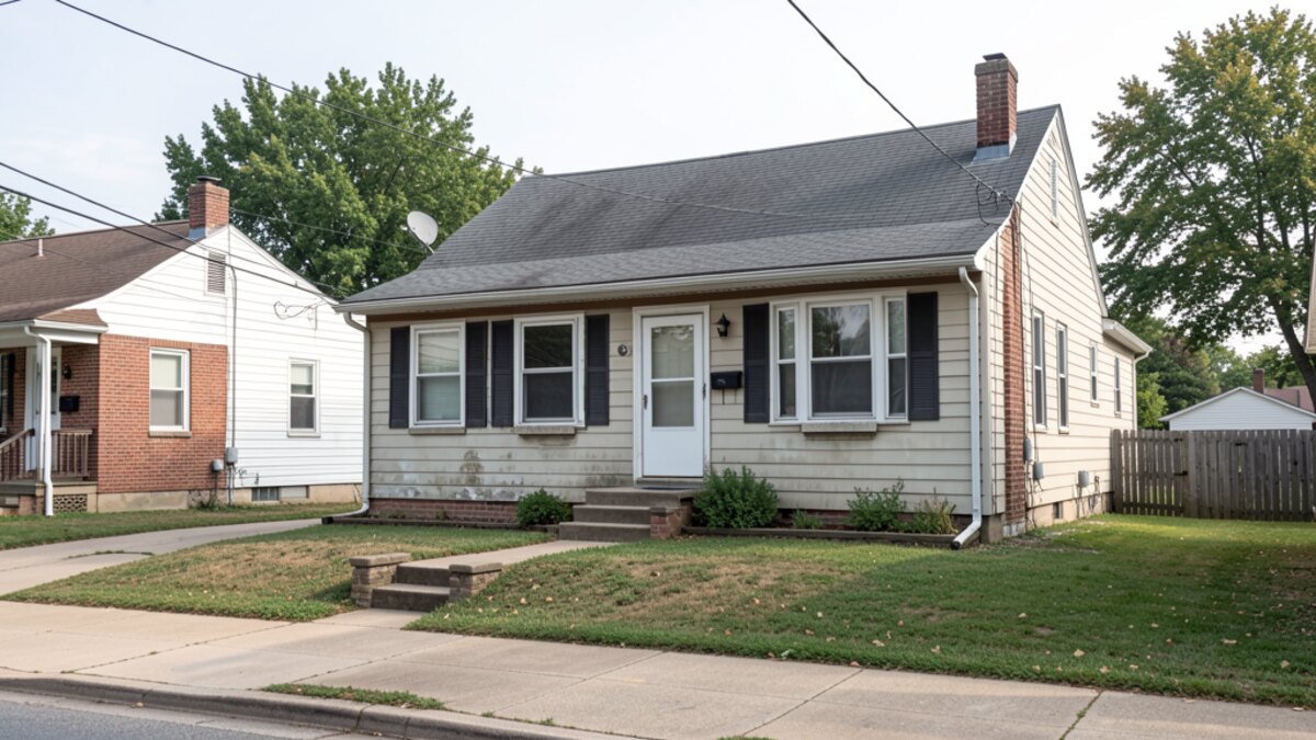 older small rental duplex or compact multifamily property in Cambridge Ohio