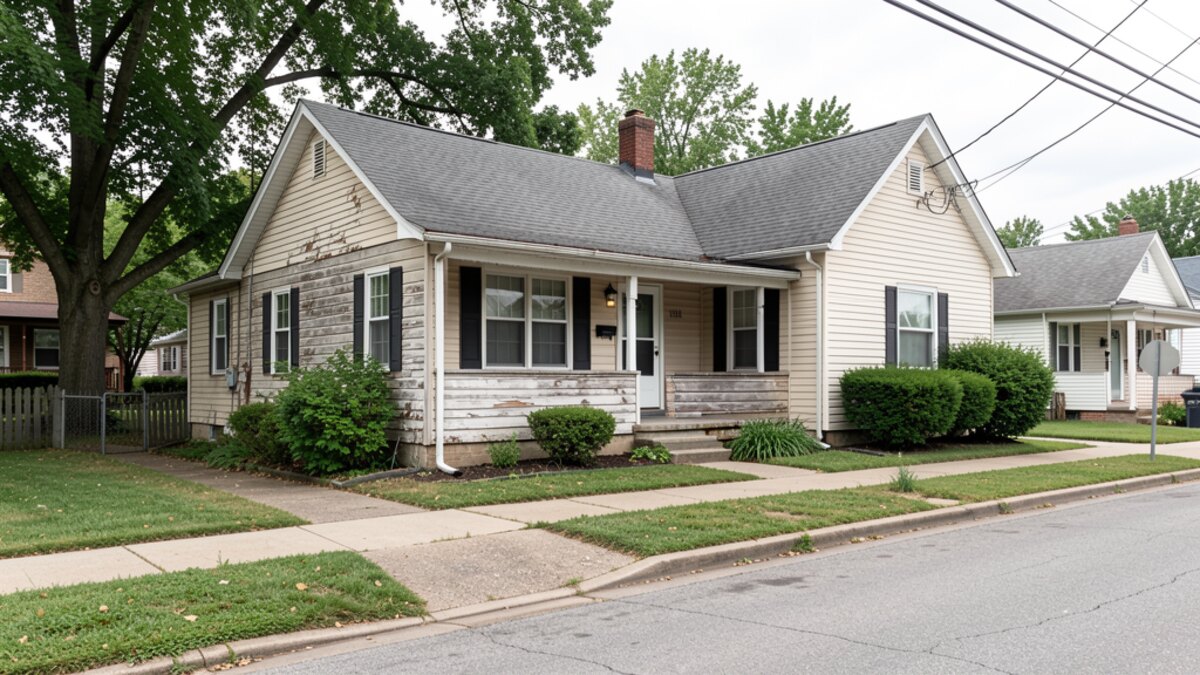 older small rental duplex or compact multifamily property in Charleston Illinois
