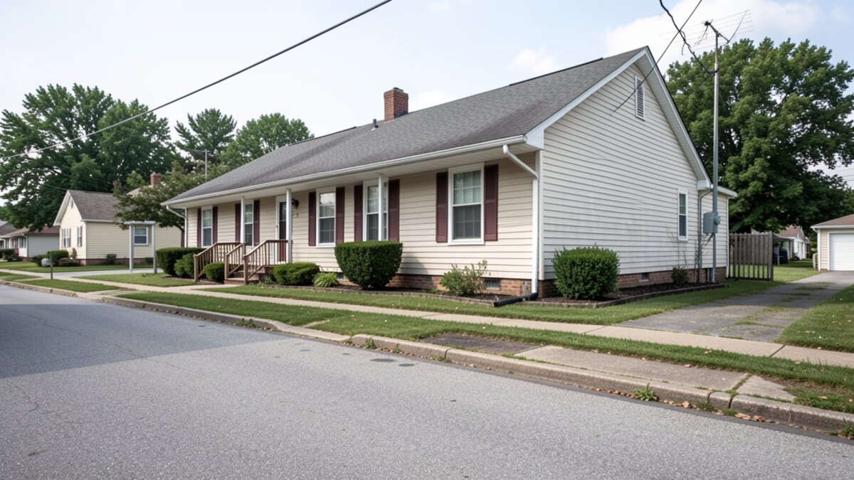 Columbus Indiana older duplex or small rental property in a modest residential neighborhood