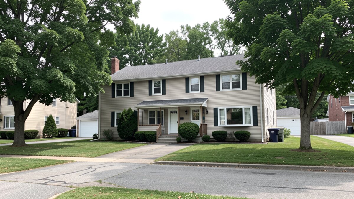 older small rental duplex or compact multifamily property in Elmira New York
