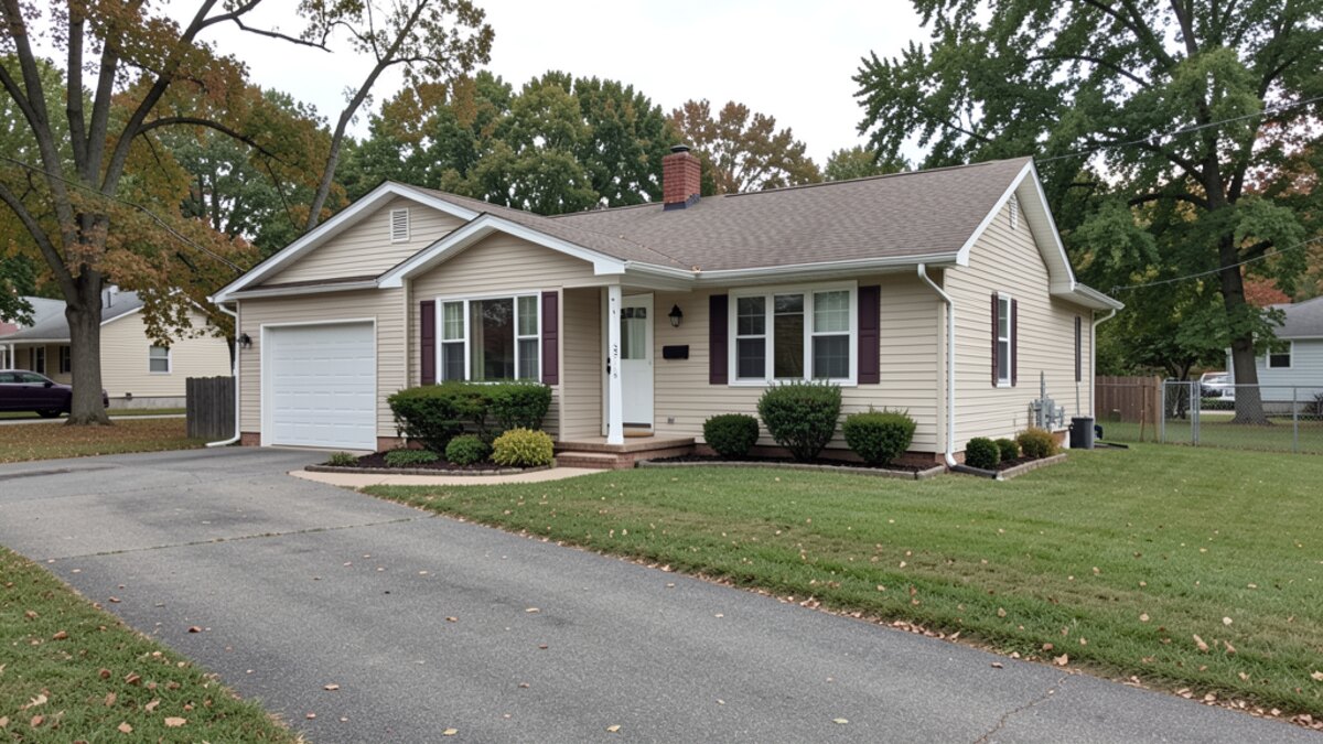 Farmington Missouri small ranch house or bungalow with compact yard and driveway