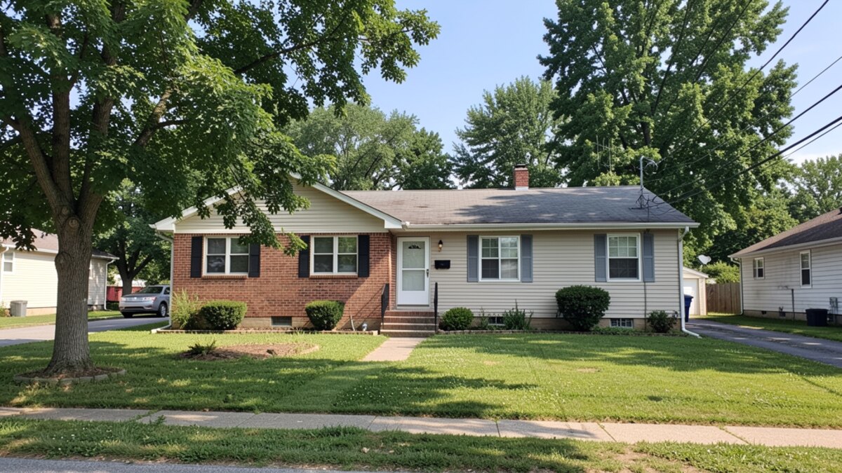 older small rental duplex or compact multifamily building in Freeport Illinois