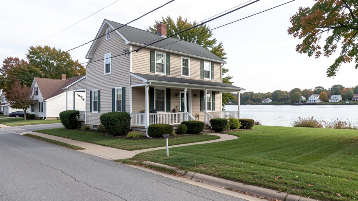 older modest Gallipolis Ohio front-porch home on a quiet residential street