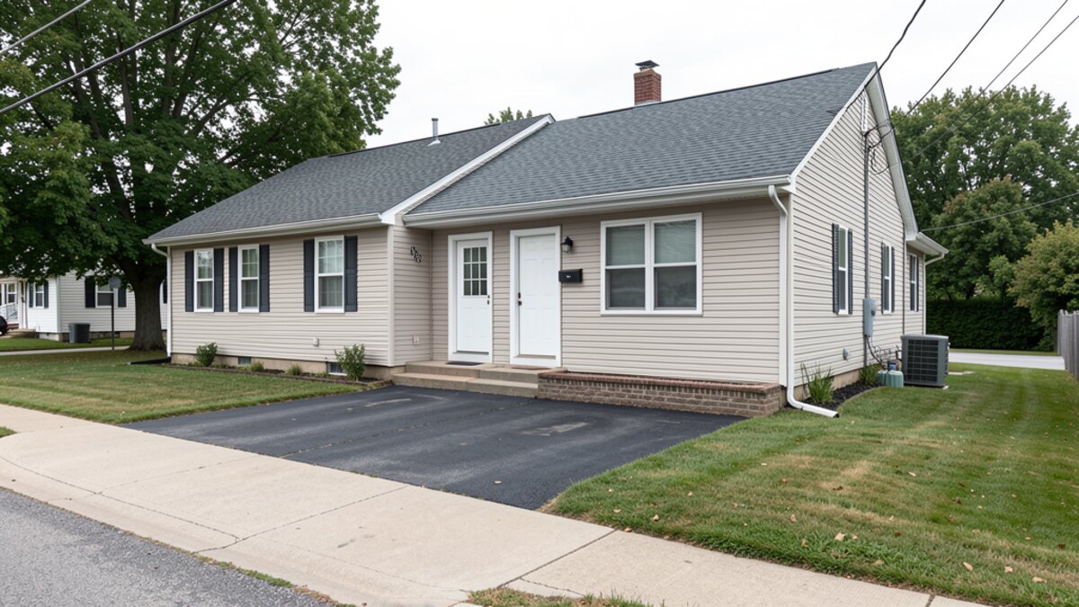 older small rental duplex or compact multifamily property in Greencastle Indiana