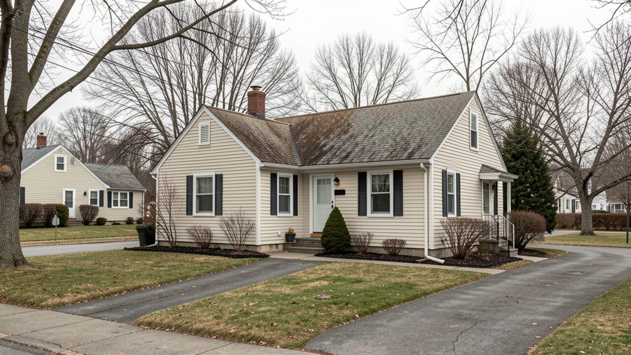 Modest Greenfield Massachusetts Cape-style home with a small yard
