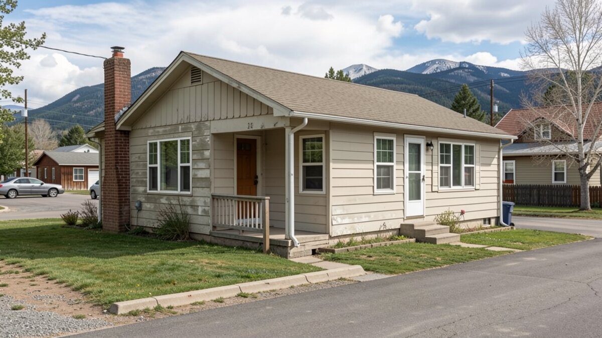 Helena Montana small older bungalow or ranch house in a modest foothill neighborhood