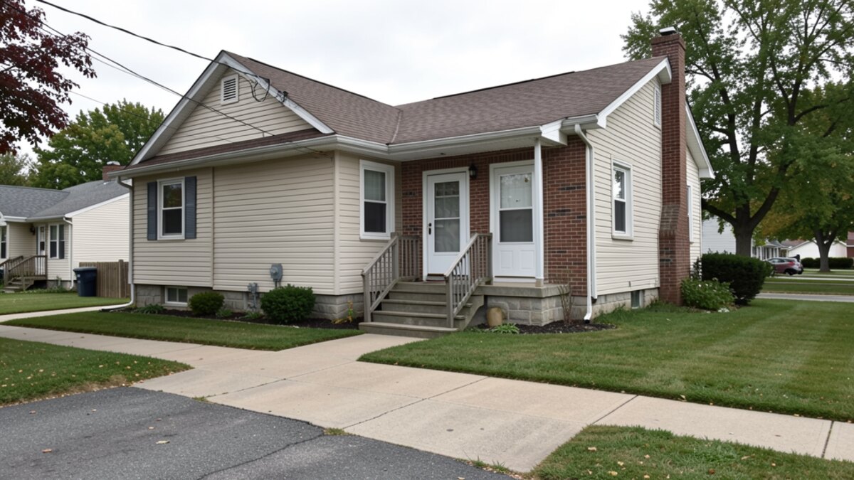 older small rental duplex or compact multifamily property in Jackson Michigan