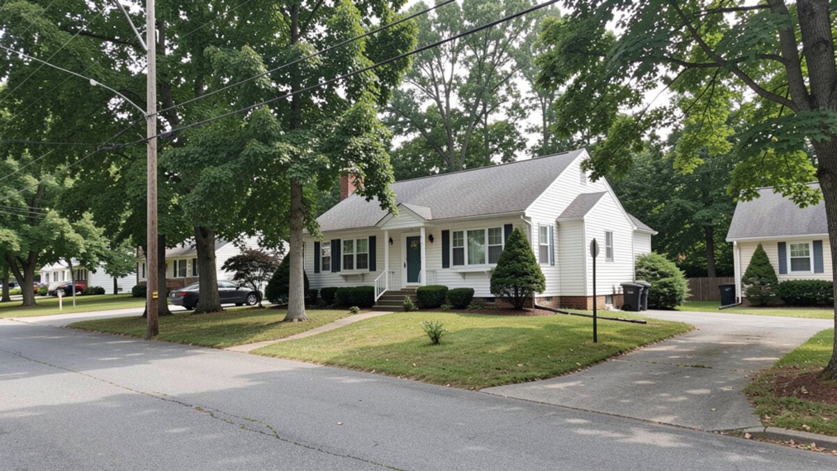 Lake of the Woods Virginia older home on a wooded residential street