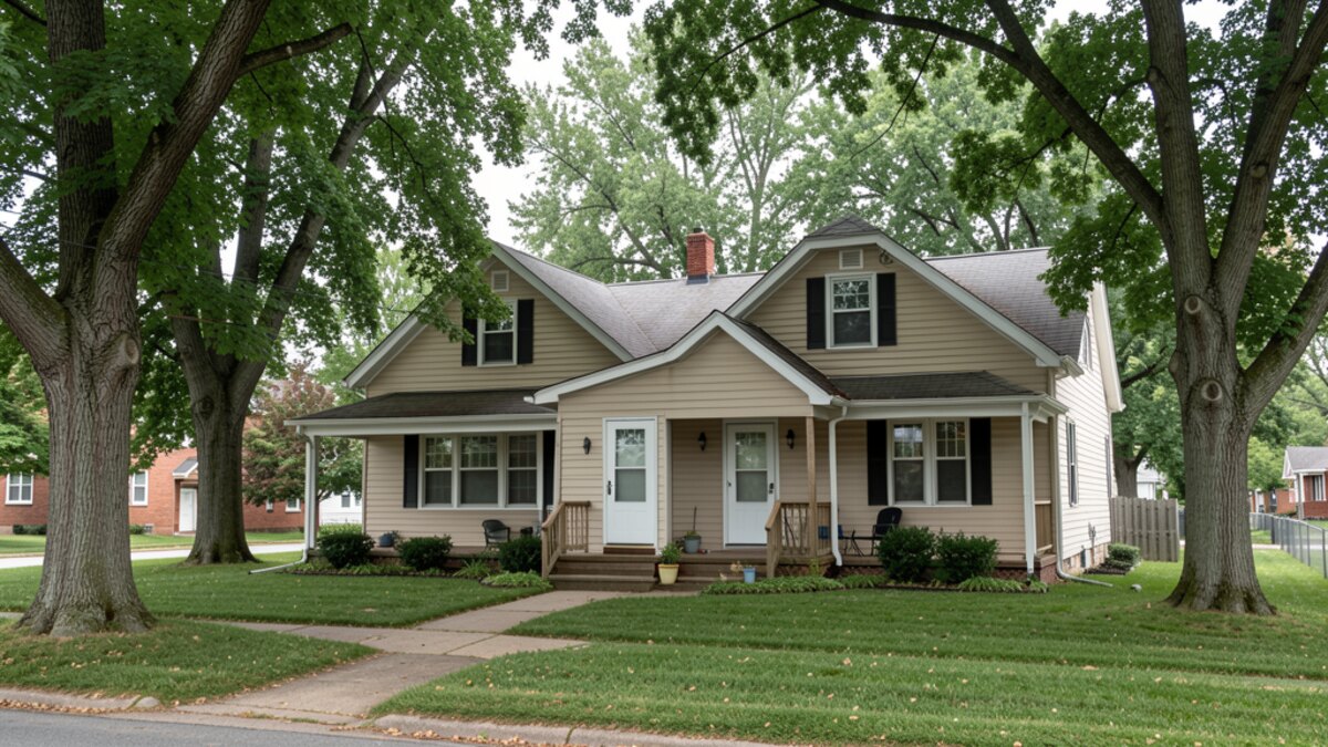 older small rental duplex or two-unit house in Lawrence Kansas