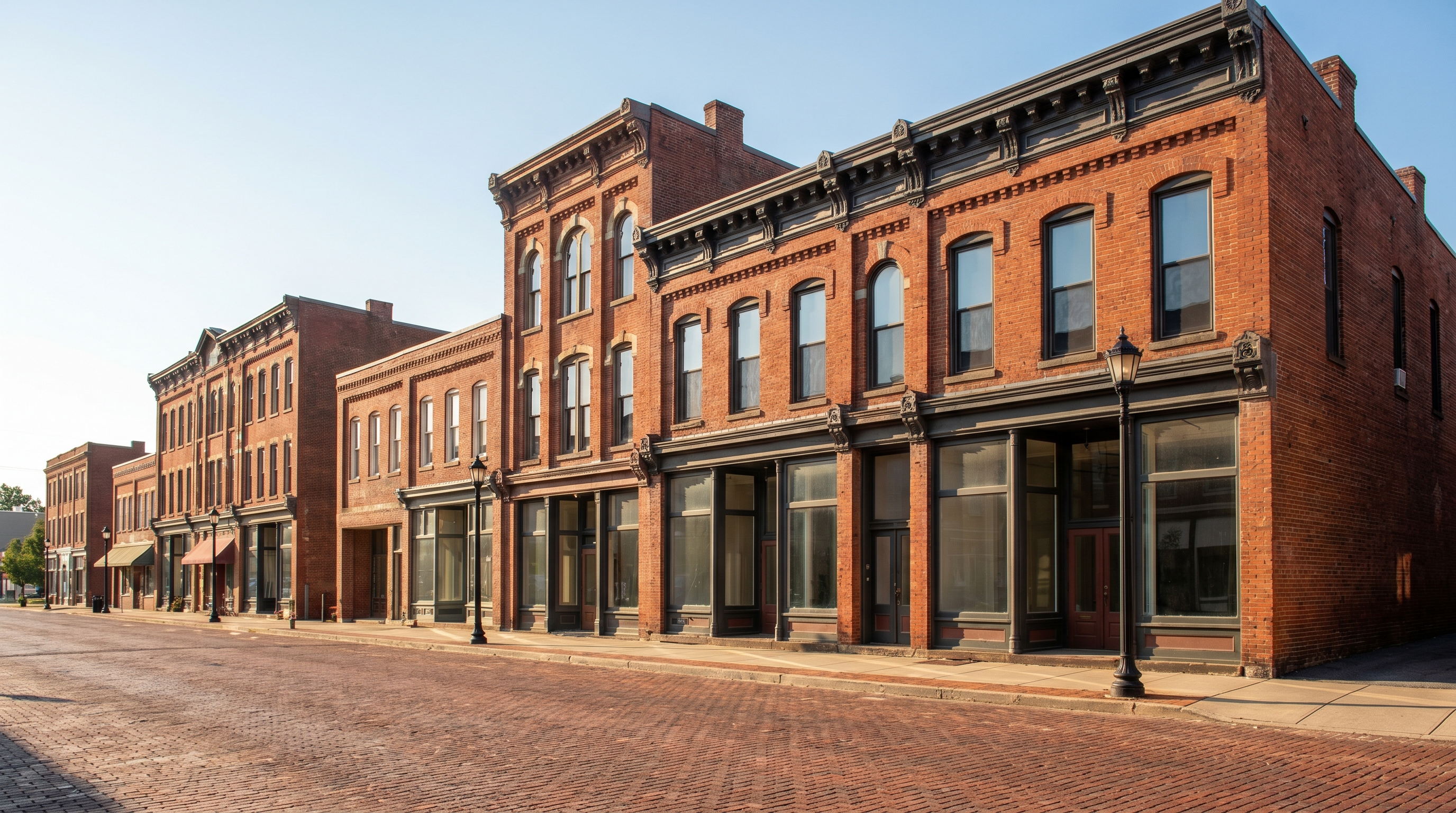 Older mixed-use and residential buildings along Cumberland Street in Lebanon, Pennsylvania