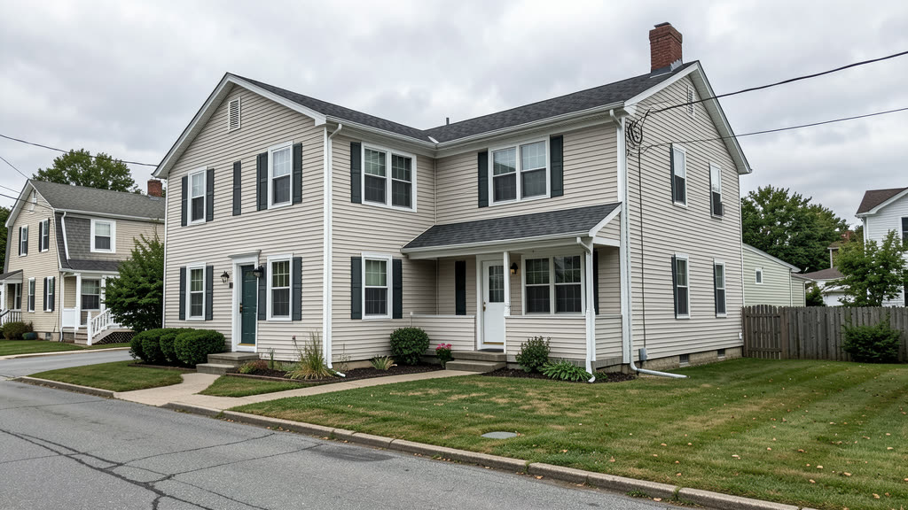 Lewiston Maine two-family duplex on an older residential street