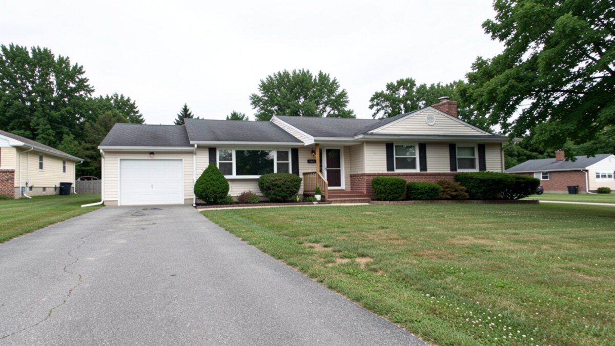 modest Marion Ohio ranch house with driveway and small yard