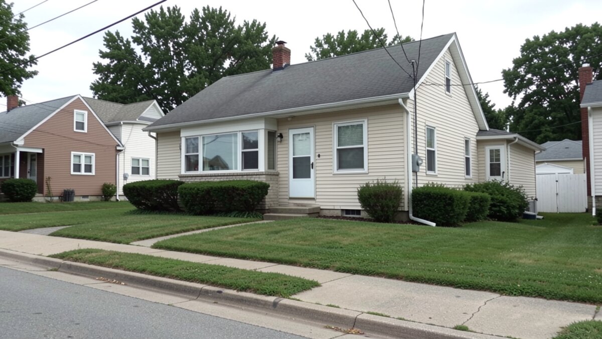 older small rental duplex or compact multifamily home in Marion Ohio