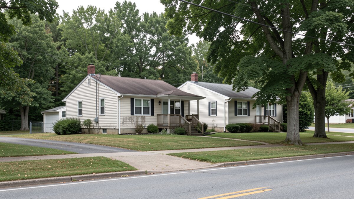 older small rental duplex or compact multifamily home in Morgantown West Virginia