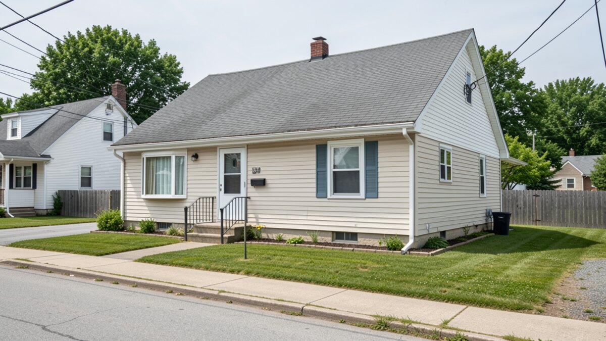 Muskegon Michigan older duplex or small rental property in a modest West Michigan neighborhood