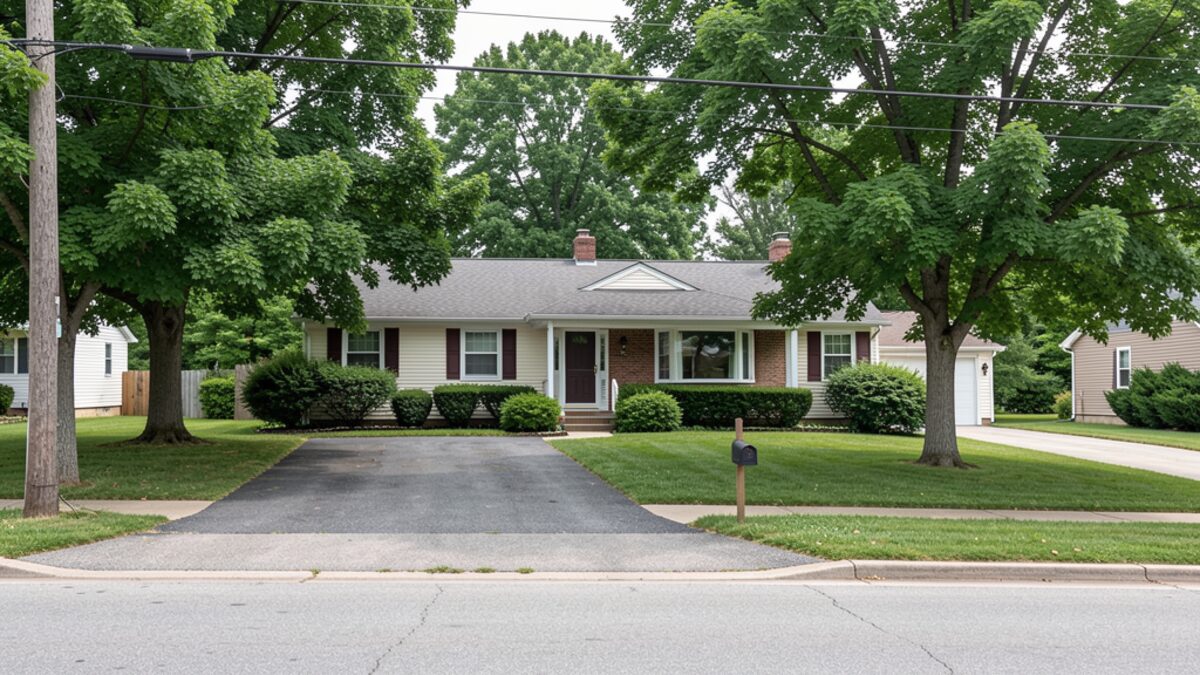 Modest New Philadelphia OH ranch or bungalow driveway