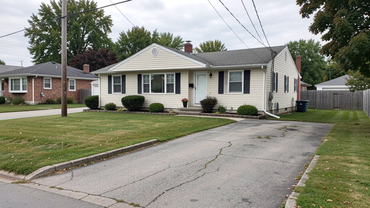 Modest Owatonna MN ranch or bungalow driveway