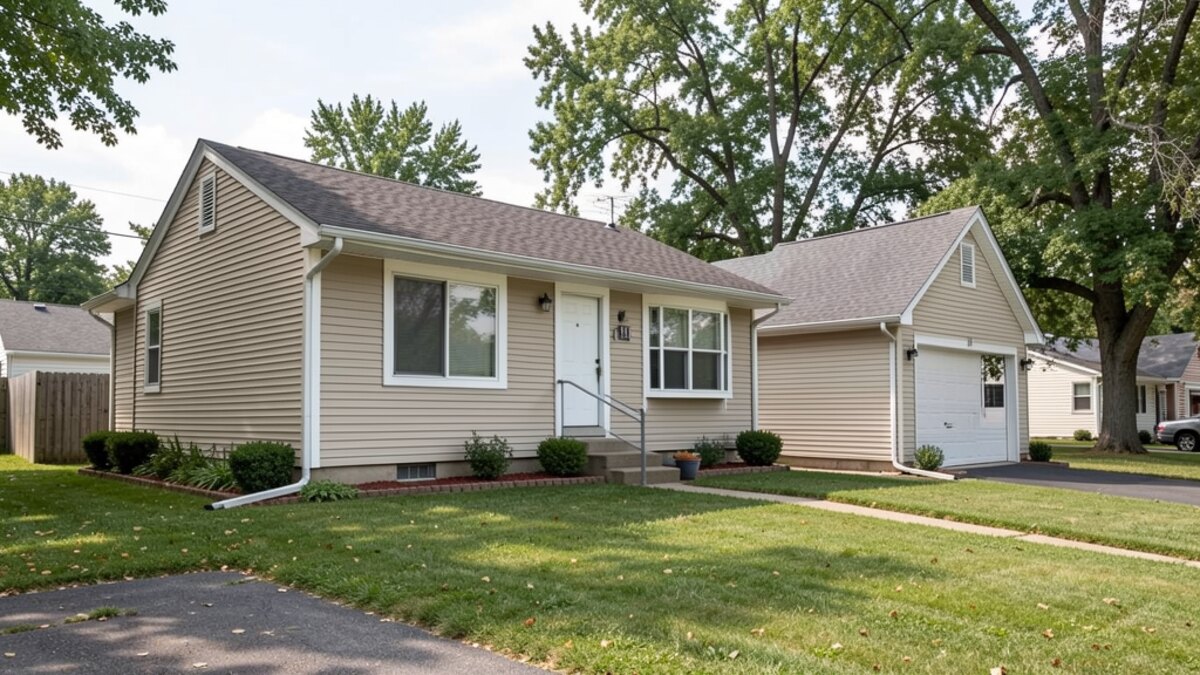 older small rental duplex or compact multifamily home in Pontiac Illinois