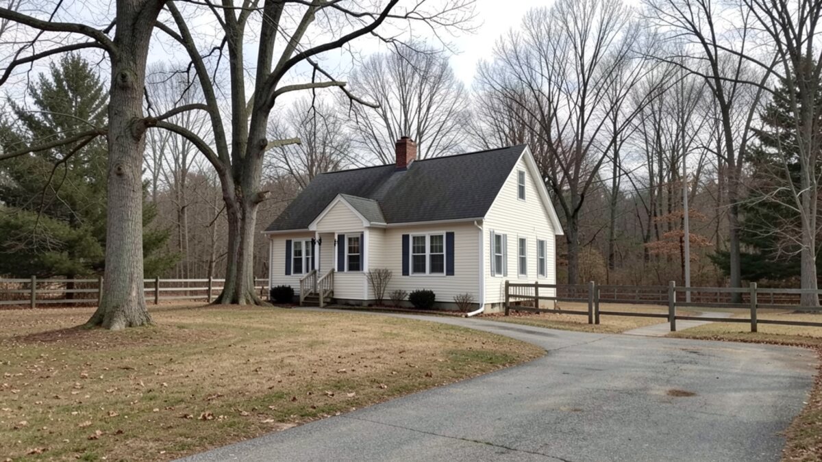 Small Putnam Connecticut cape or ranch home with simple driveway