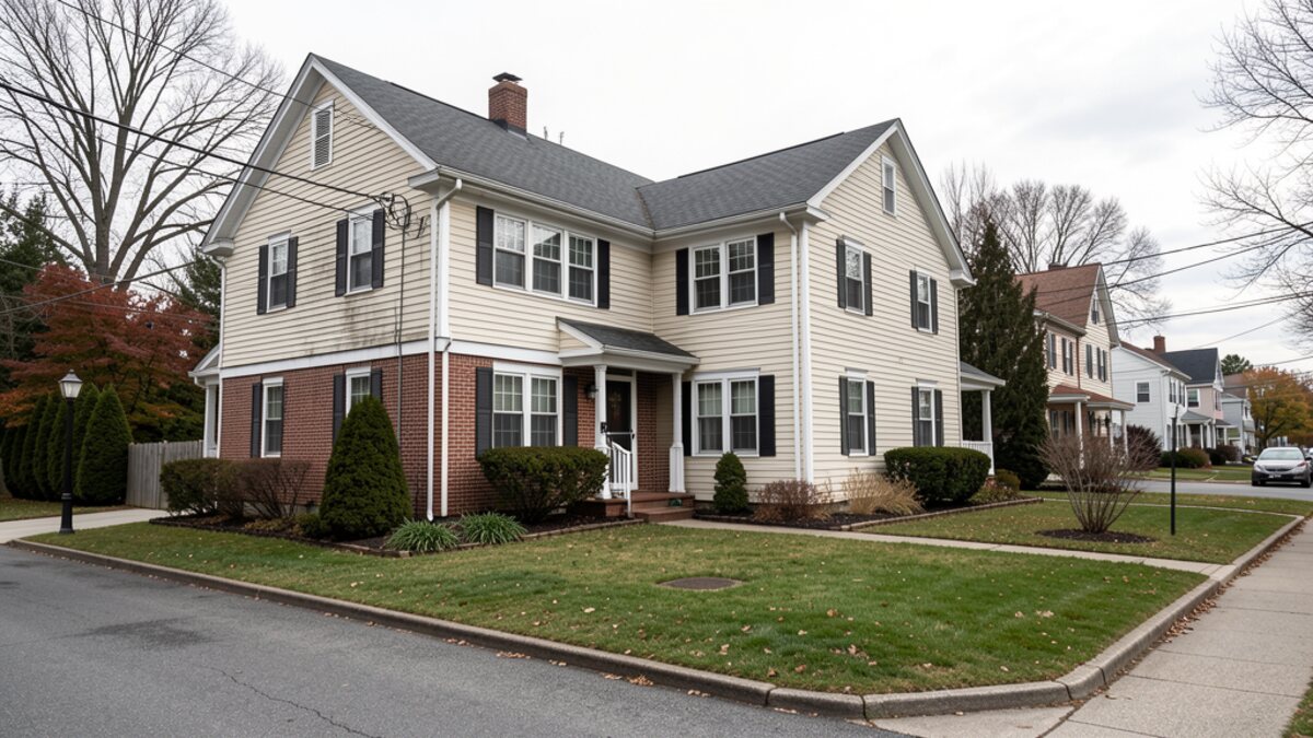 Modest Putnam Connecticut duplex or small multifamily residential street