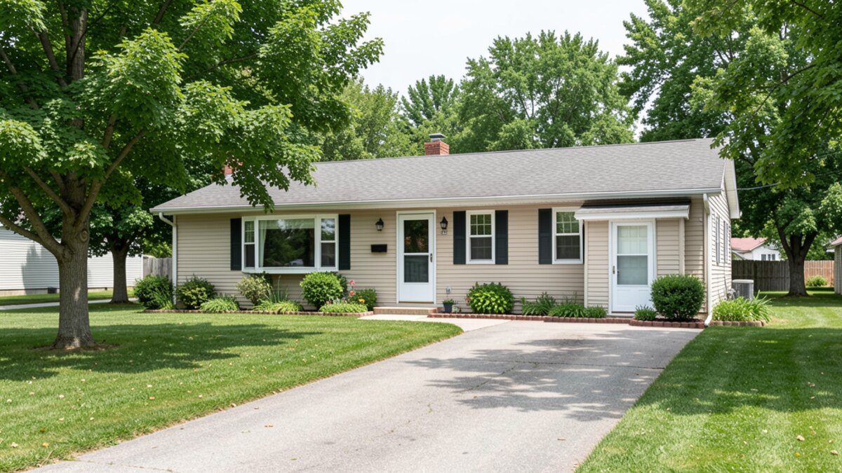 modest Red Wing Minnesota ranch or bungalow with driveway and small yard