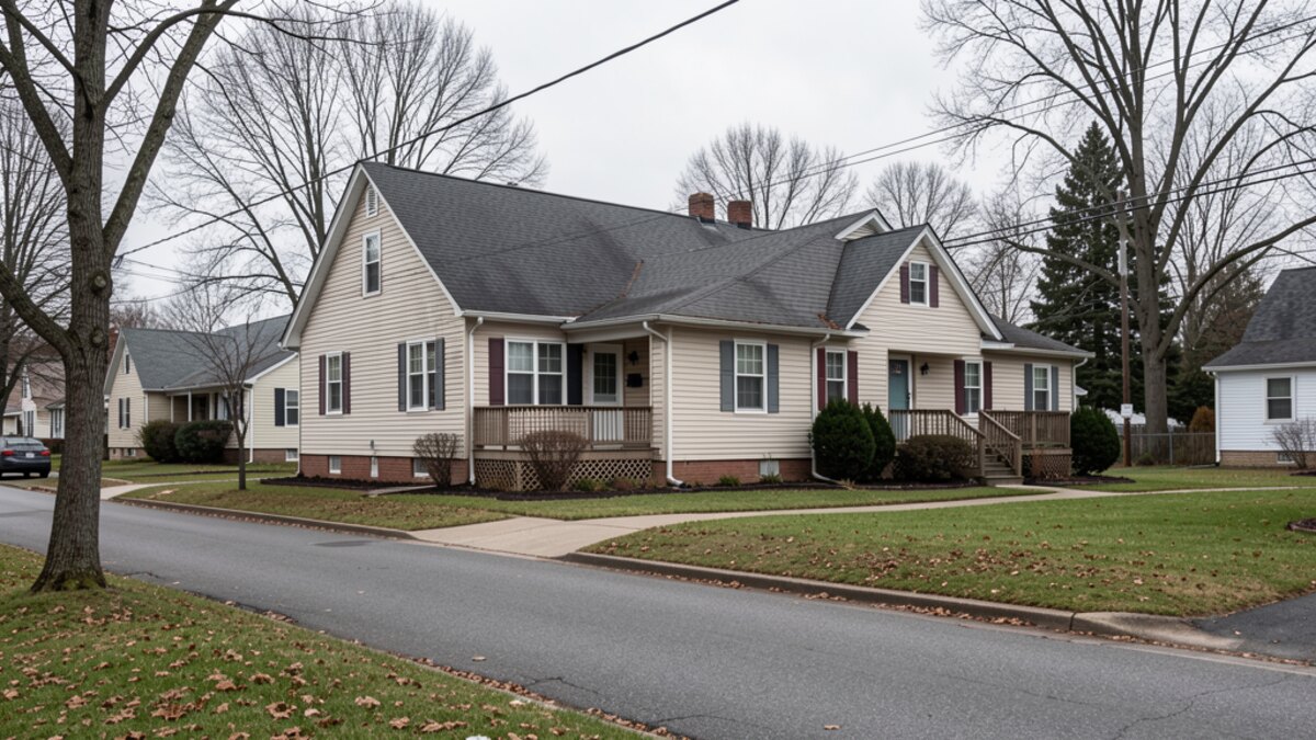 older small rental duplex or compact multifamily home in Roanoke Virginia