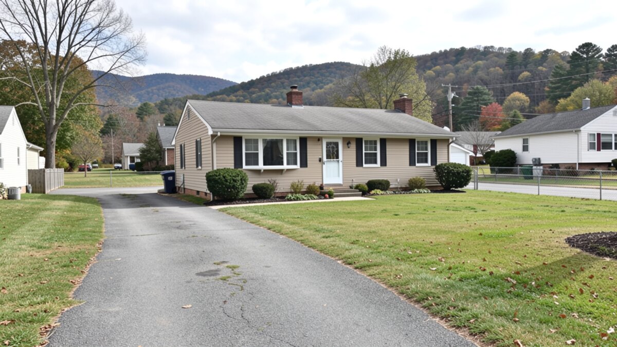 modest Staunton Virginia ranch or bungalow with driveway and small yard