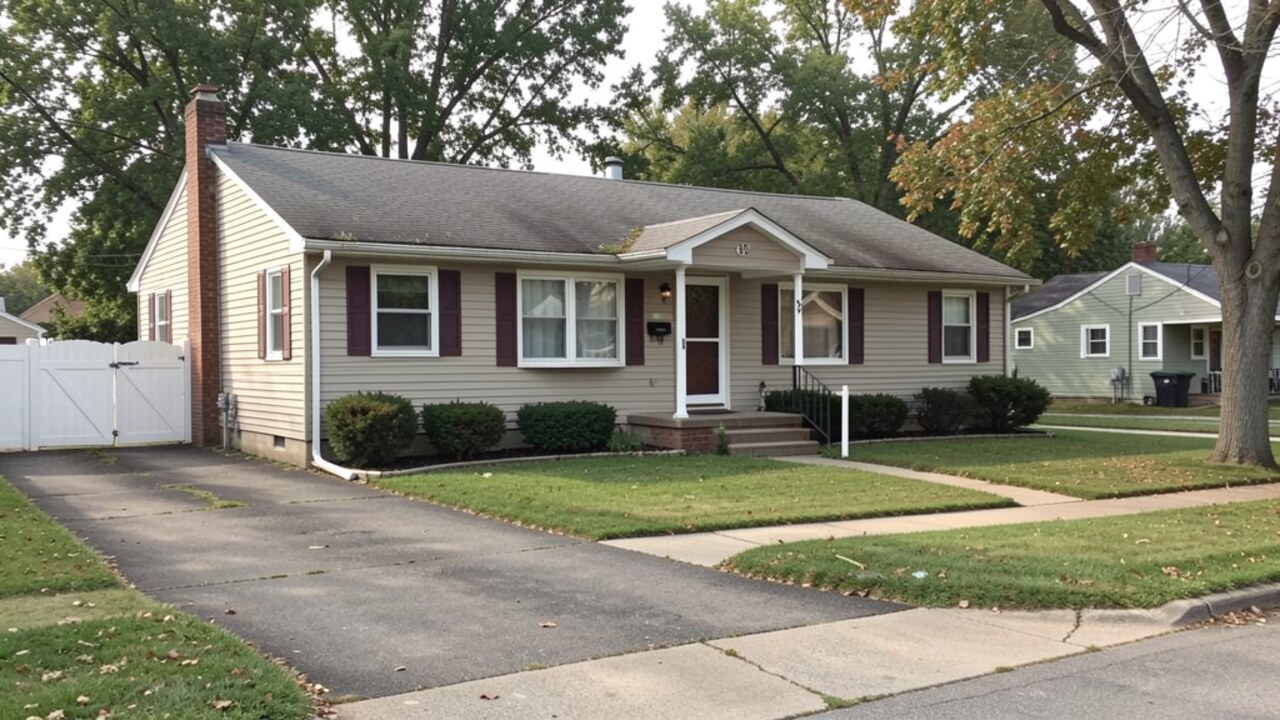 Modest Tiffin OH ranch or bungalow driveway
