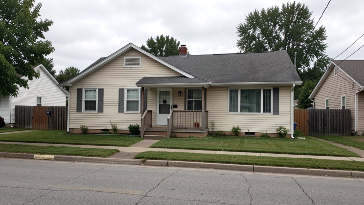 Small Topeka Kansas rental duplex or multifamily home exterior
