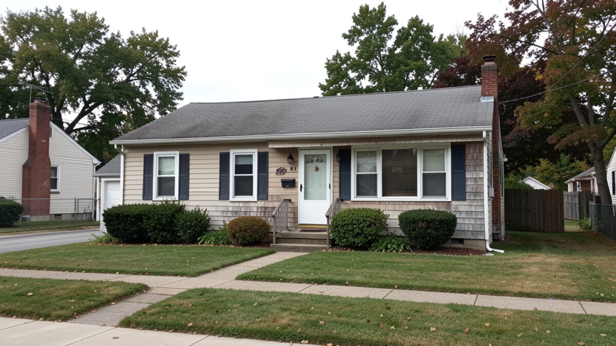Vineland New Jersey small older ranch house or bungalow with modest yard