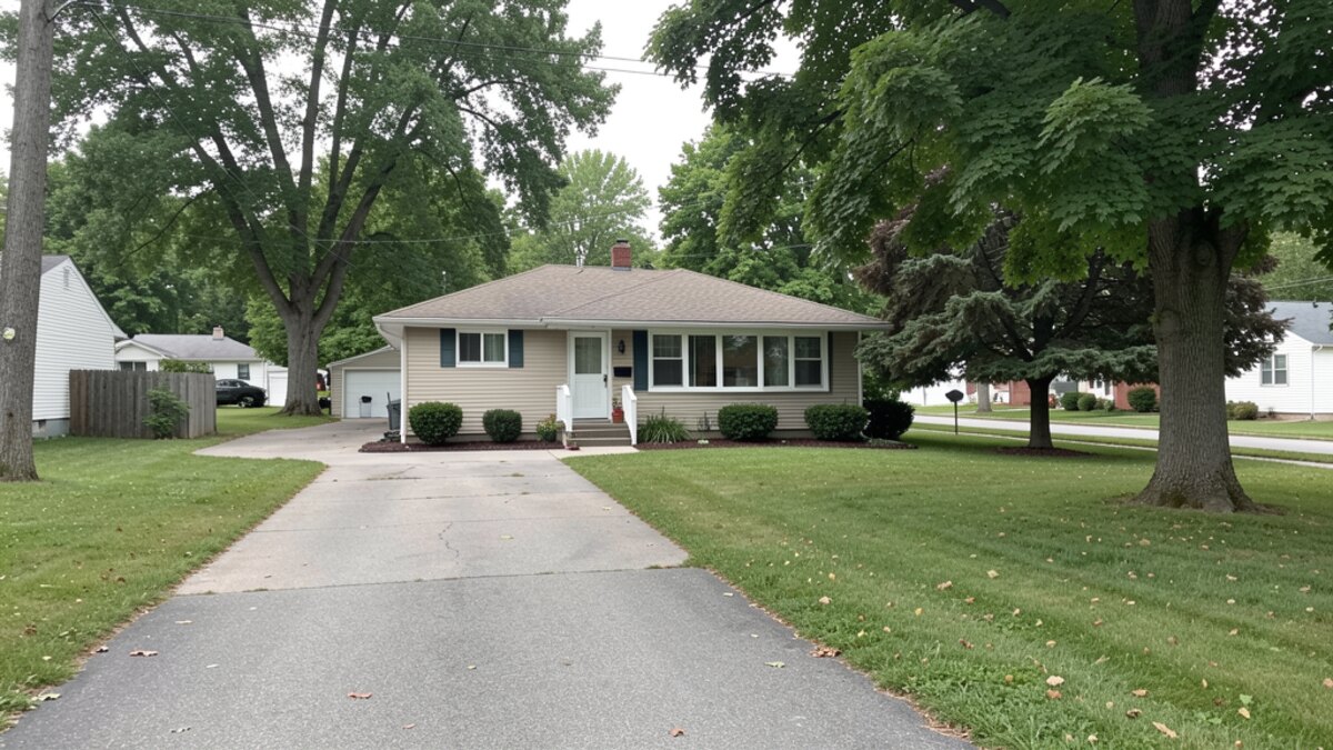 modest Washington Court House Ohio ranch or bungalow with driveway and small yard
