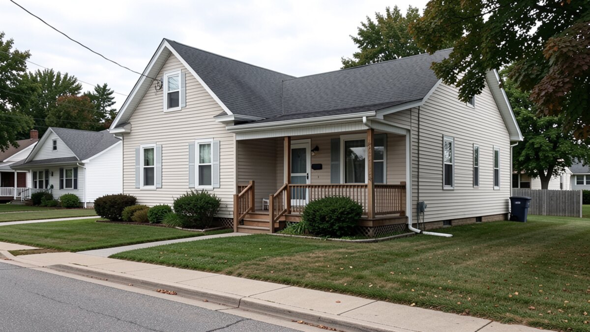 older modest Willmar Minnesota front-porch home on a quiet residential street