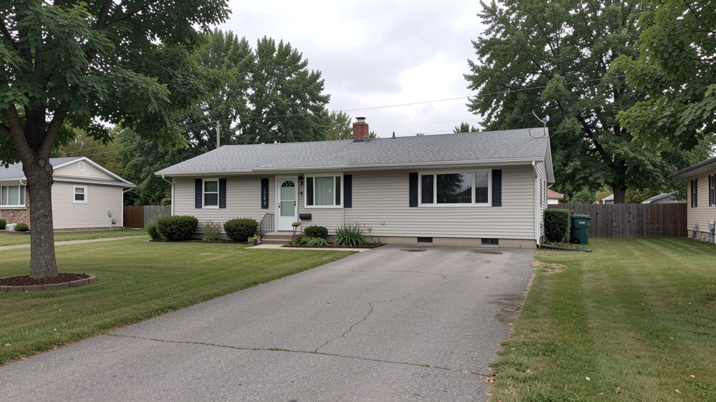 Representative older ranch-style home exterior in Willmar
